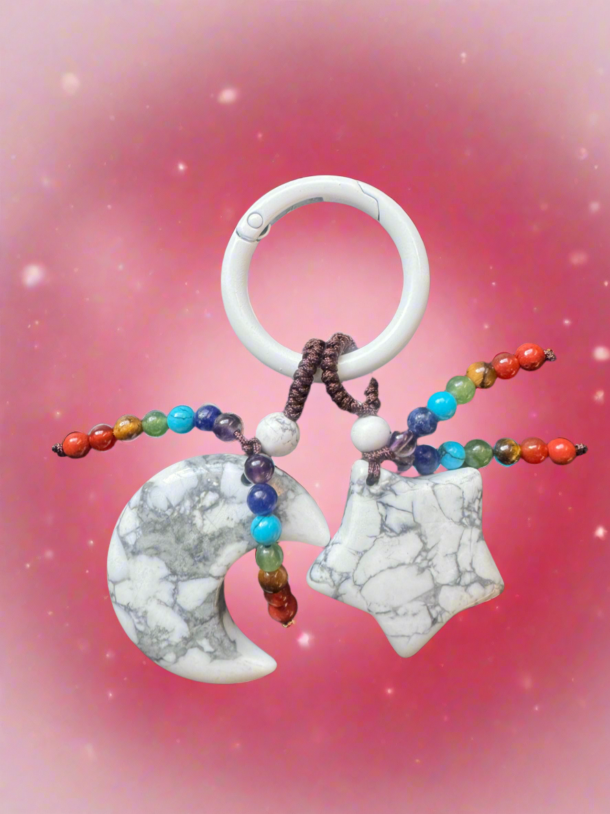 Howlite Galaxy Bag Charm