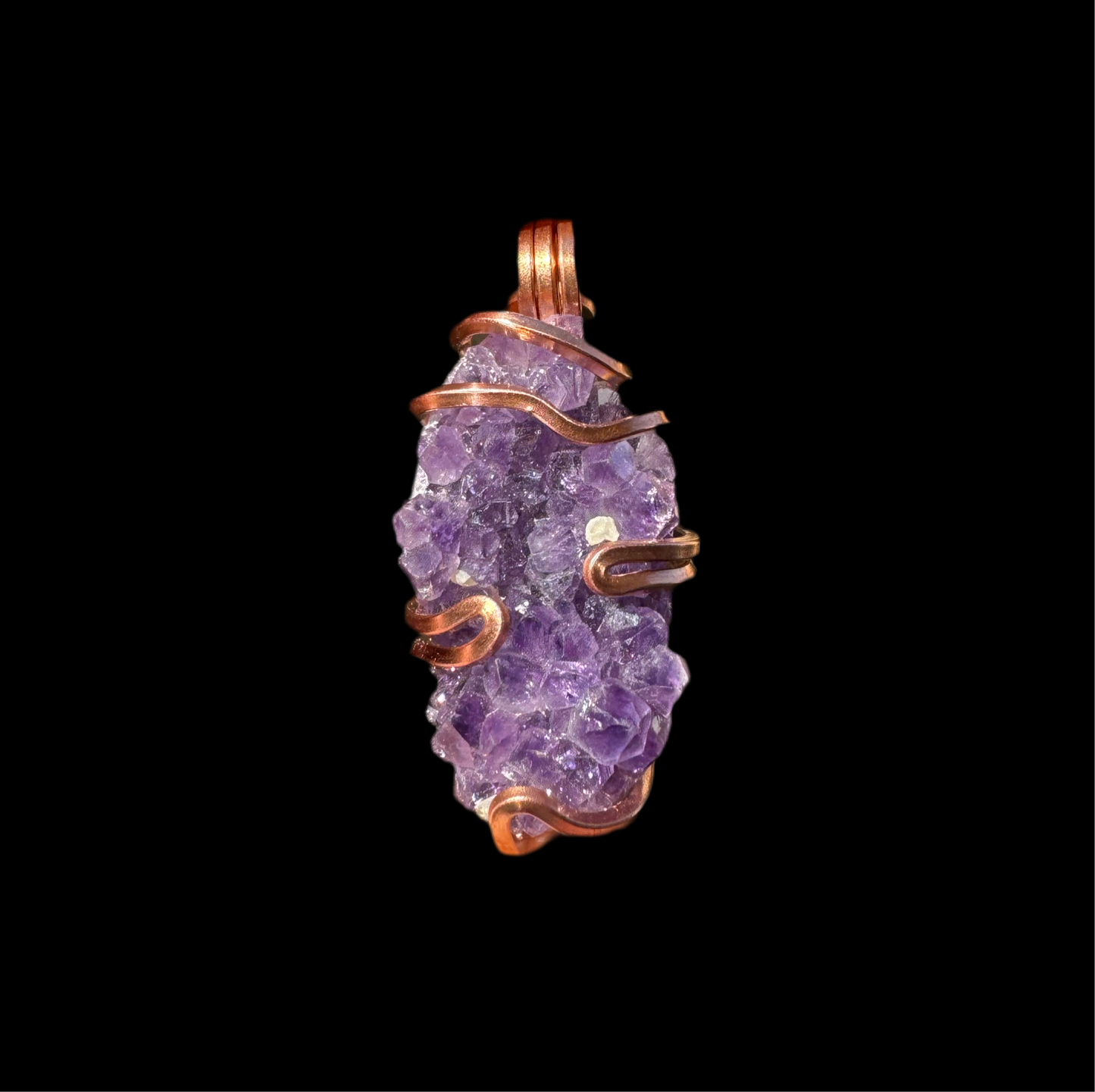 Amethyst Druzy Copper Pendant