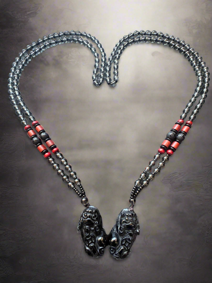 Ice Obsidian Friendship Pixiu Necklaces
