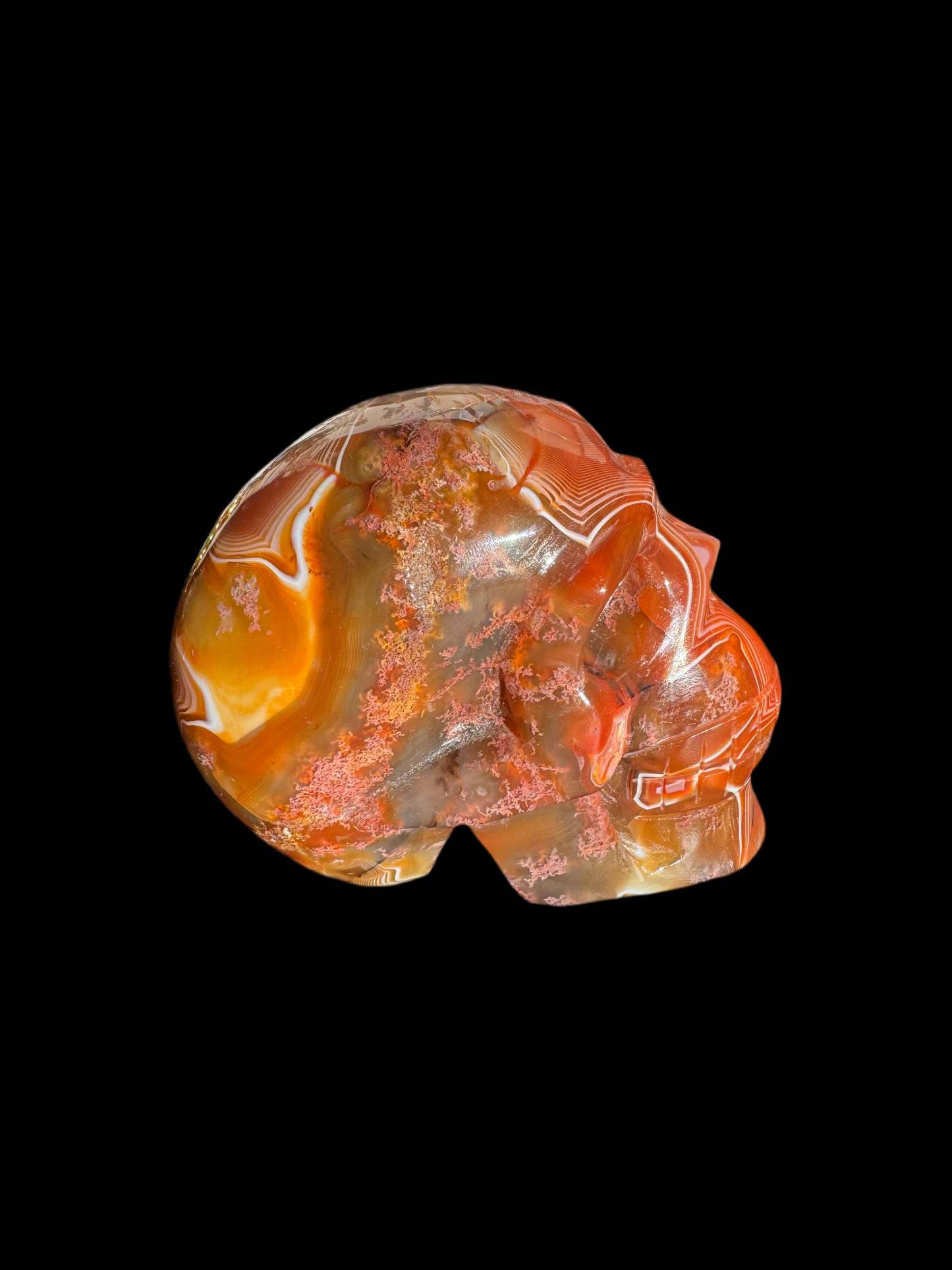 Red Lace Agate Skull